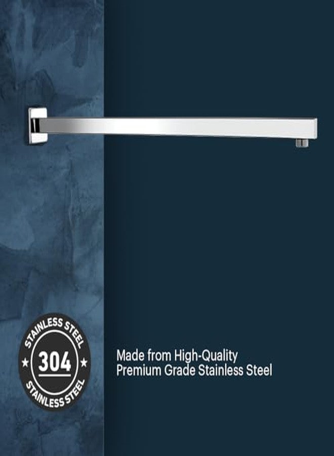 Johnson Bathrooms Square Shower Arm 24 Inches Long With Wall Flange | SS304 Grade Anti-Corrosion Shower Holder For Overhead Showers | 2 Year Warranty (T7069S4 - CP Finish),Chrome - Image 3